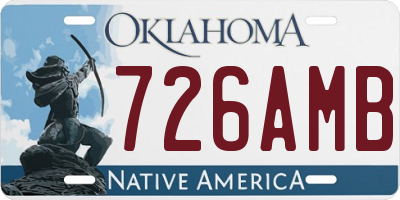 OK license plate 726AMB