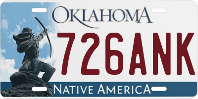 OK license plate 726ANK