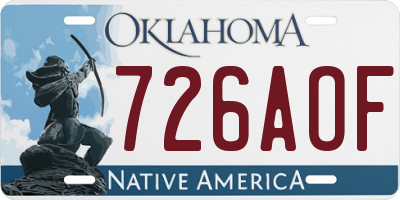 OK license plate 726AOF