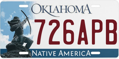 OK license plate 726APB