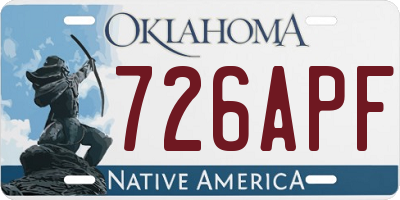 OK license plate 726APF