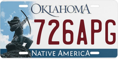 OK license plate 726APG
