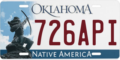 OK license plate 726API