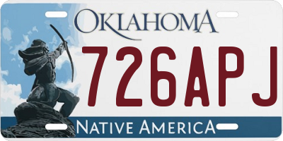 OK license plate 726APJ