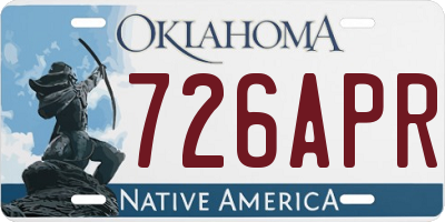 OK license plate 726APR