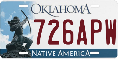 OK license plate 726APW