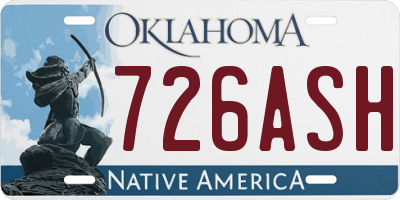 OK license plate 726ASH