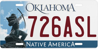 OK license plate 726ASL