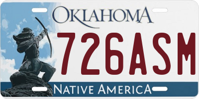 OK license plate 726ASM