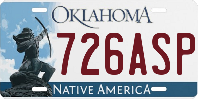 OK license plate 726ASP