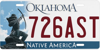 OK license plate 726AST