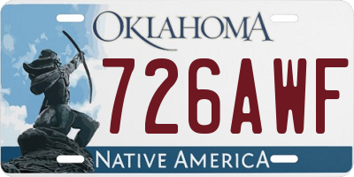 OK license plate 726AWF