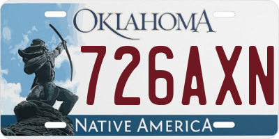 OK license plate 726AXN