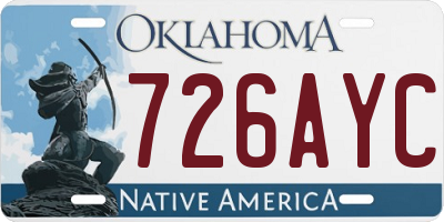 OK license plate 726AYC