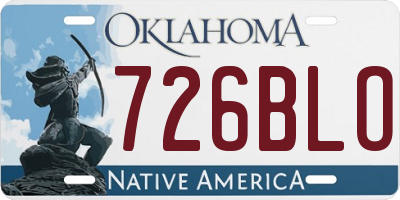 OK license plate 726BLO
