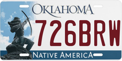 OK license plate 726BRW