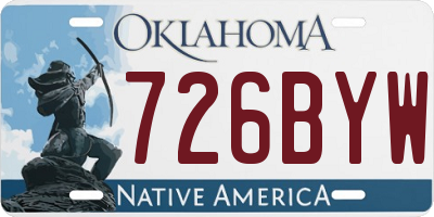 OK license plate 726BYW