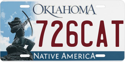 OK license plate 726CAT