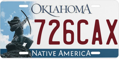 OK license plate 726CAX