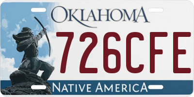 OK license plate 726CFE