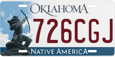 OK license plate 726CGJ