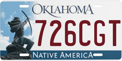 OK license plate 726CGT