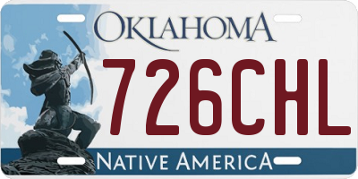 OK license plate 726CHL