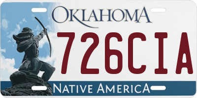 OK license plate 726CIA