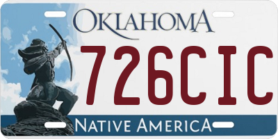 OK license plate 726CIC