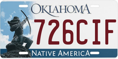OK license plate 726CIF