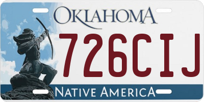 OK license plate 726CIJ