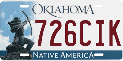 OK license plate 726CIK