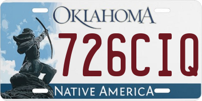 OK license plate 726CIQ