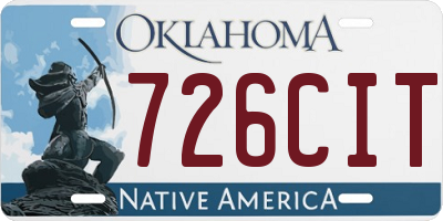 OK license plate 726CIT