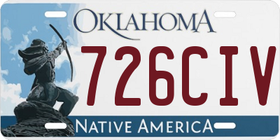 OK license plate 726CIV