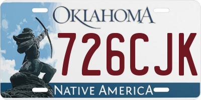 OK license plate 726CJK