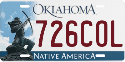 OK license plate 726COL