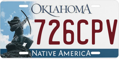 OK license plate 726CPV