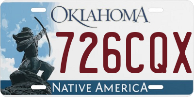 OK license plate 726CQX