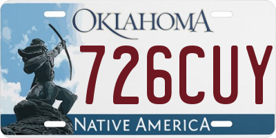 OK license plate 726CUY