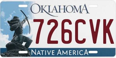 OK license plate 726CVK