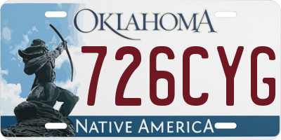 OK license plate 726CYG