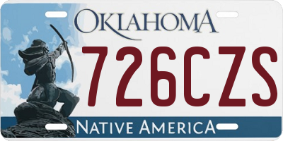 OK license plate 726CZS
