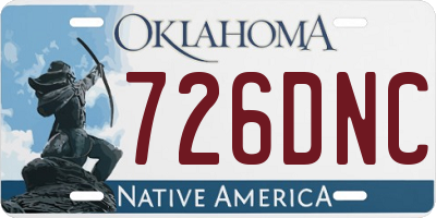 OK license plate 726DNC