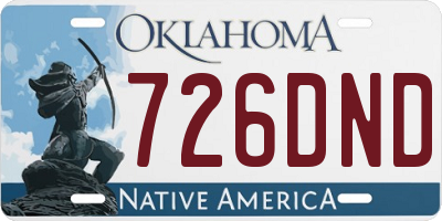 OK license plate 726DND