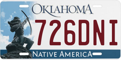 OK license plate 726DNI