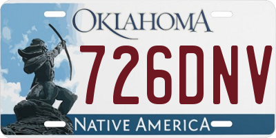 OK license plate 726DNV