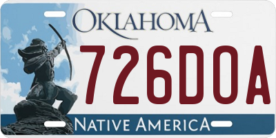 OK license plate 726DOA