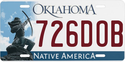 OK license plate 726DOB