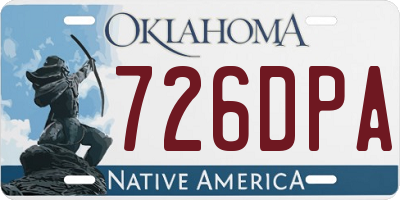OK license plate 726DPA
